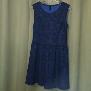 Elegant Blue Lace Dress